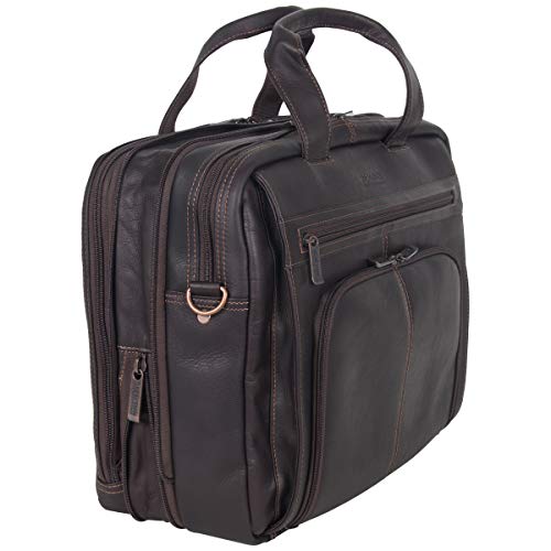 Kenneth Cole Brown Leather Laptop Portfolio, Dual Compartment