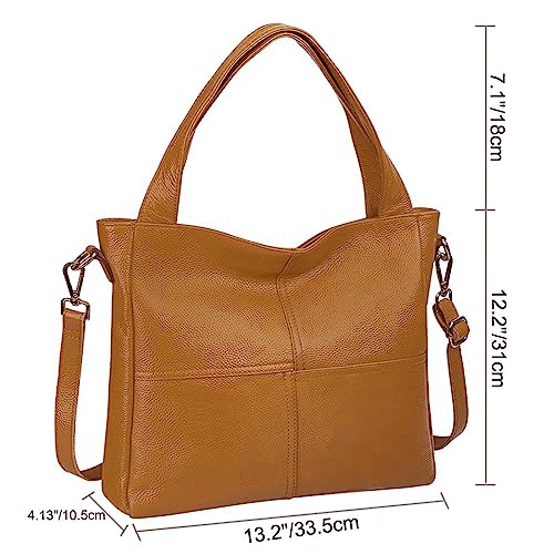 S-ZONE Cowhide Leather Tote Purse Crossbody Handbag