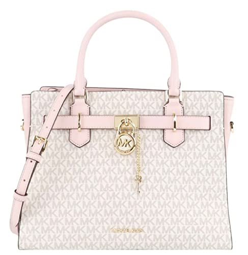 Michael Kors Hamilton MK Signature Pink Satchel Crossbody