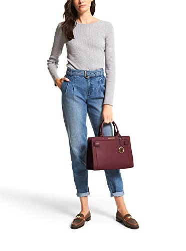 Michael Kors Rayne Leather Satchel Crossbody Handbag, Merlot