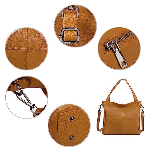 S-ZONE Cowhide Leather Tote Purse Crossbody Handbag