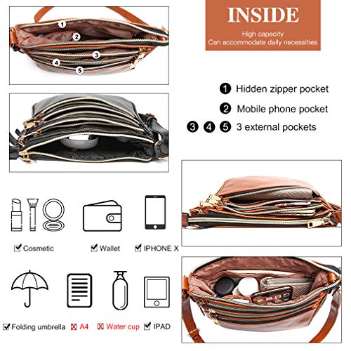 Miss Lulu Vintage Fashion Shoulder Bag in Brown