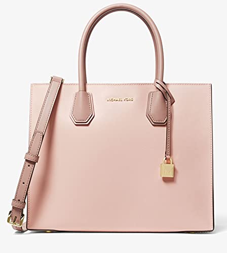 Michael Kors Mercer Large Leather Tote Bag, Soft Pink