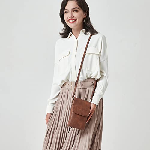 BOSTANTEN Leather Crossbody Bag for Women - Cell Phone
