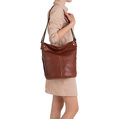 Gianni Conti Tan Leather Shoulder Bag Backpack Convertible