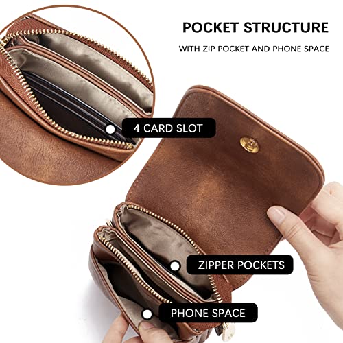 BOSTANTEN Leather Crossbody Bag for Women - Cell Phone
