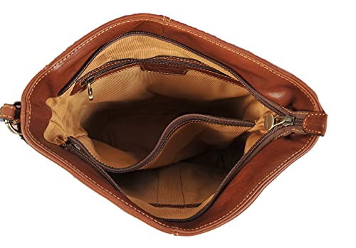 Gianni Conti Tan Leather Shoulder Bag Backpack Convertible