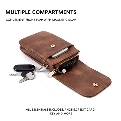 BOSTANTEN Leather Crossbody Bag for Women - Cell Phone