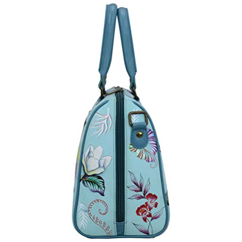 Anuschka Hand Painted Zip Around Satchel - Jardin Bleu
