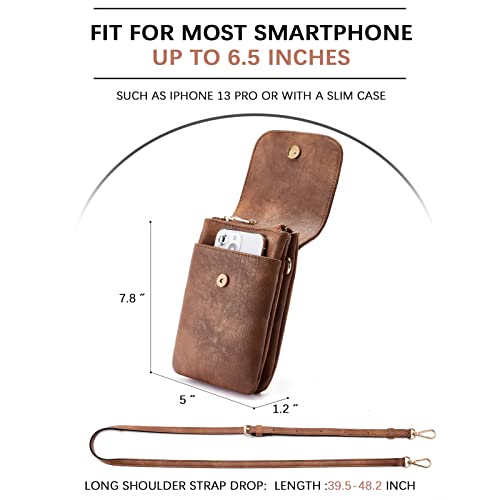 BOSTANTEN Leather Crossbody Bag for Women - Cell Phone