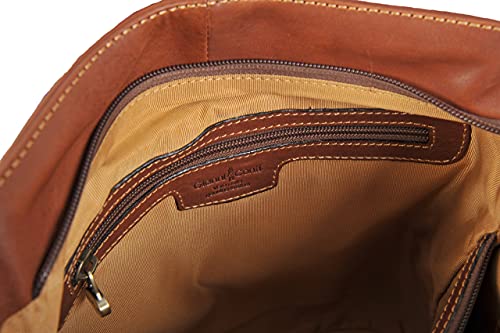 Gianni Conti Tan Leather Shoulder Bag Backpack Convertible