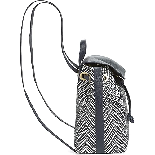 MICHAEL KORS Women's Flap Backpack Leather Black White