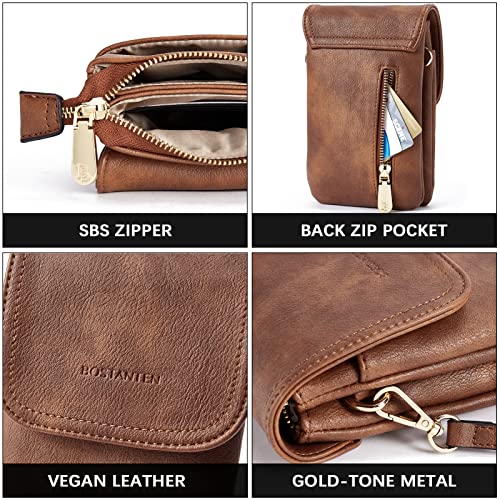 BOSTANTEN Leather Crossbody Bag for Women - Cell Phone
