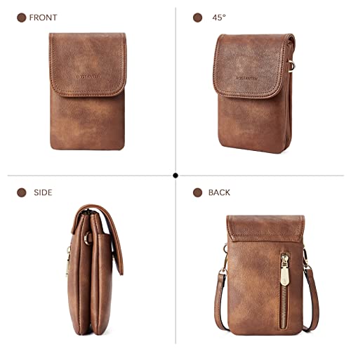 BOSTANTEN Leather Crossbody Bag for Women - Cell Phone