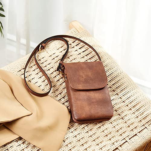 BOSTANTEN Leather Crossbody Bag for Women - Cell Phone