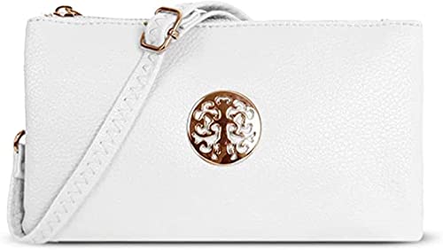 White Crossbody Designer Clutch Handbag for Women