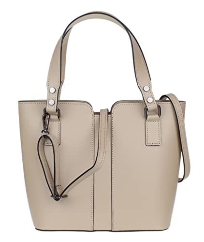 Plain Italian Leather Crossbody Tote Bag for Women