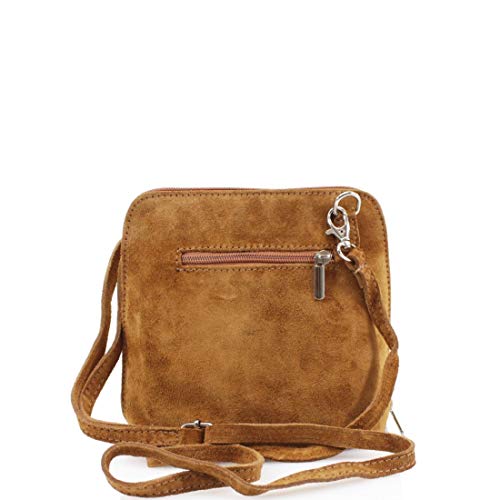 LeahWard Women's Small Brown Suede Leather Crossbody Handbag