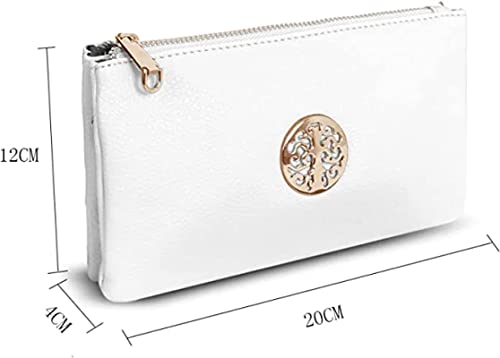 White Crossbody Designer Clutch Handbag for Women