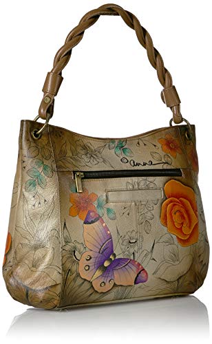 Anuschka Hand Painted Floral Slim Shoulder Bag