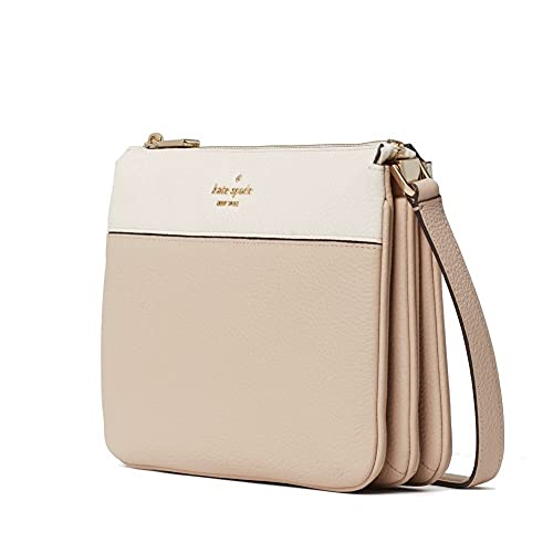 Kate Spade Leila Triple Gusset Crossbody Handbag, Warm Beige