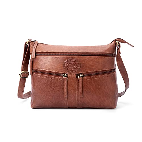 Woodland Leather Women's Vintage Style Cross-body Bag (Dark Brown)