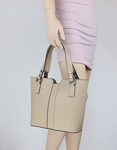 Plain Italian Leather Crossbody Tote Bag for Women