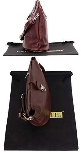 Italian Soft Leather Designer Crossbody Bag in Mid Brown