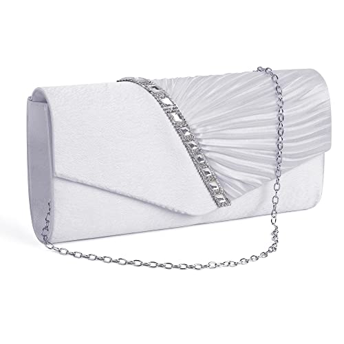 Elegant Silver Clutch Bag for Women's Wedding and Parties