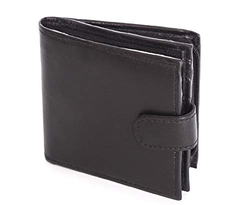 Men's Leather Wallet with RFID Blocking Technology - Black