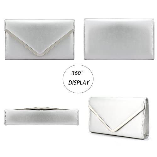 Women's Evening Clutches Bag - Silver Designer Handbag