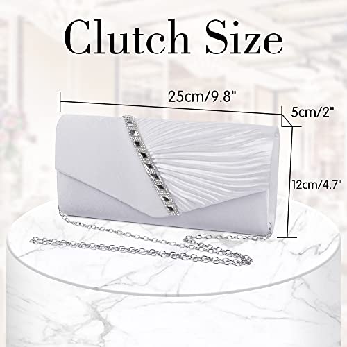 Elegant Silver Clutch Bag for Women's Wedding and Parties
