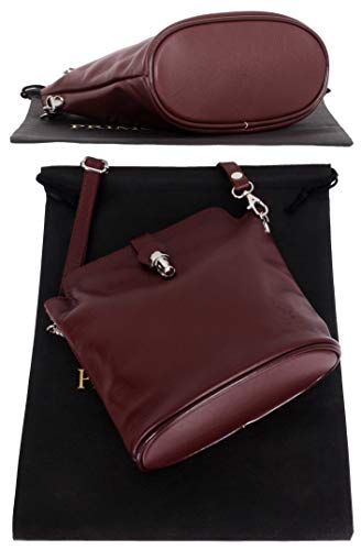 Italian Soft Leather Designer Crossbody Bag in Mid Brown