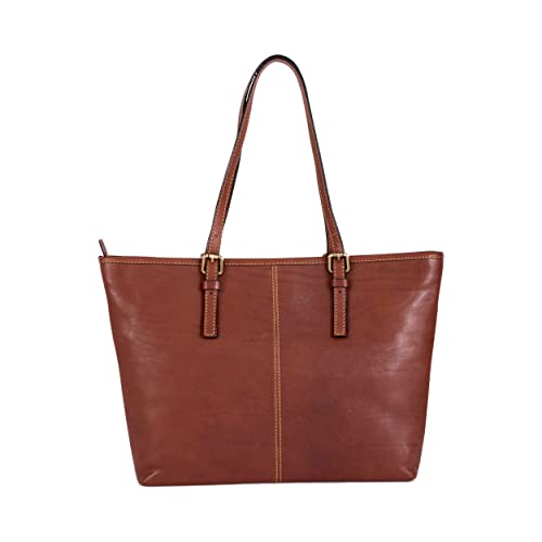 Gianni Conti Flora Italian Leather Large Tan Tote