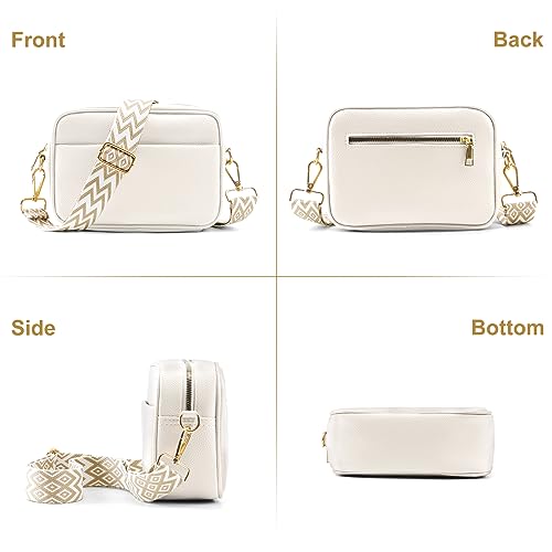 White Leather Crossbody Bag for Women by TIAASTAP