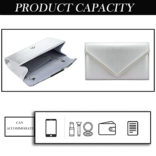 Women's Evening Clutches Bag - Silver Designer Handbag