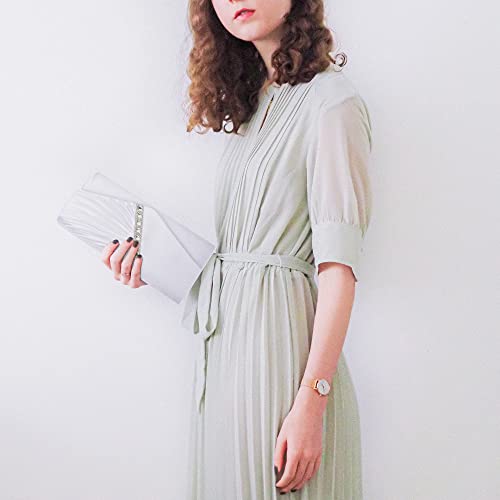 Elegant Silver Clutch Bag for Women's Wedding and Parties