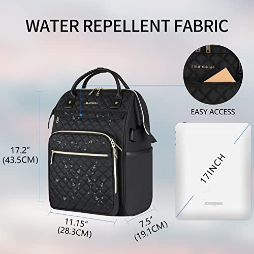 Designer Laptop Backpack Women 17", USB Port, Water Repellent