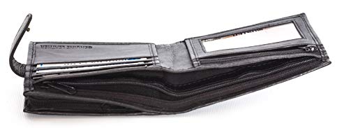 Men's Leather Wallet with RFID Blocking Technology - Black