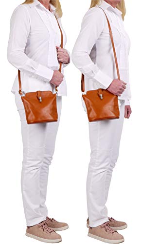 Italian Soft Leather Designer Crossbody Bag in Mid Brown