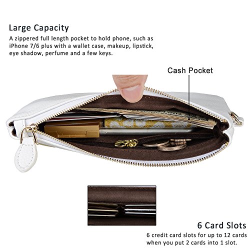 Befen Genuine Leather Minimalist Handbag Clutch (White)