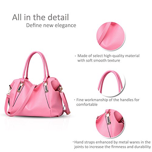 Damen Klassische Designer Handtasche von Nicole&Doris (Pink)