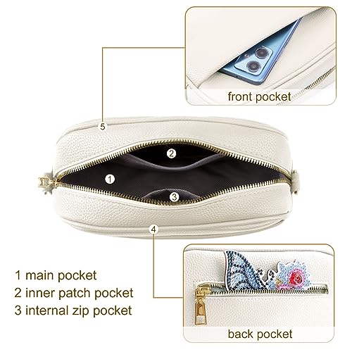 White Leather Crossbody Bag for Women by TIAASTAP