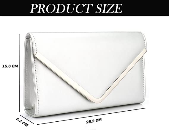 Women's Evening Clutches Bag - Silver Designer Handbag