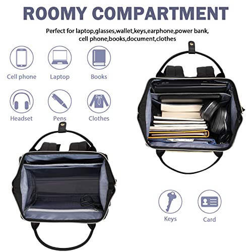 Designer Laptop Backpack Women 17", USB Port, Water Repellent