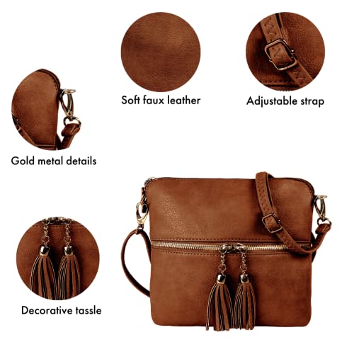 Woodland Leather Crossbody Bags: Designer Faux Leather Shoulder Bag