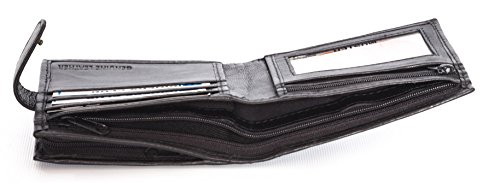 Men's Leather Wallet with RFID Blocking Technology - Black