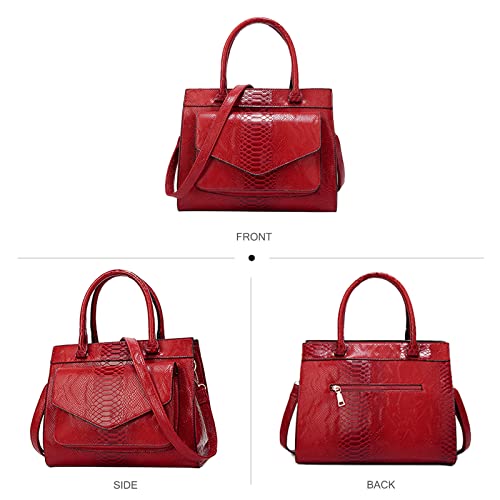 NICOLE & DORIS Crocodile Fashion Handbags - Red