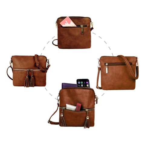 Woodland Leather Crossbody Bags: Designer Faux Leather Shoulder Bag