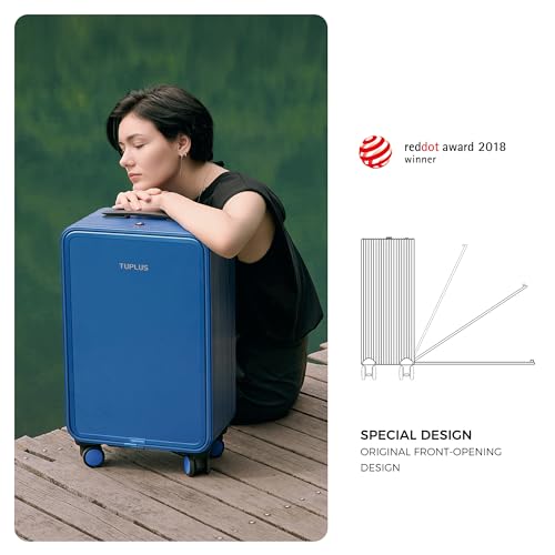 TUPLUS Aluminum Hardside Spinner Carry-On Handbag, Blue